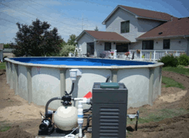 finish plumbing and fill pool
