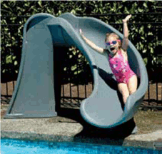 girl enjoys a pool slide